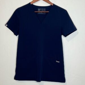 Figs Zamora Jogger Scrub Pants & Casma Top Set Navy Blue Women's XS Excellent
